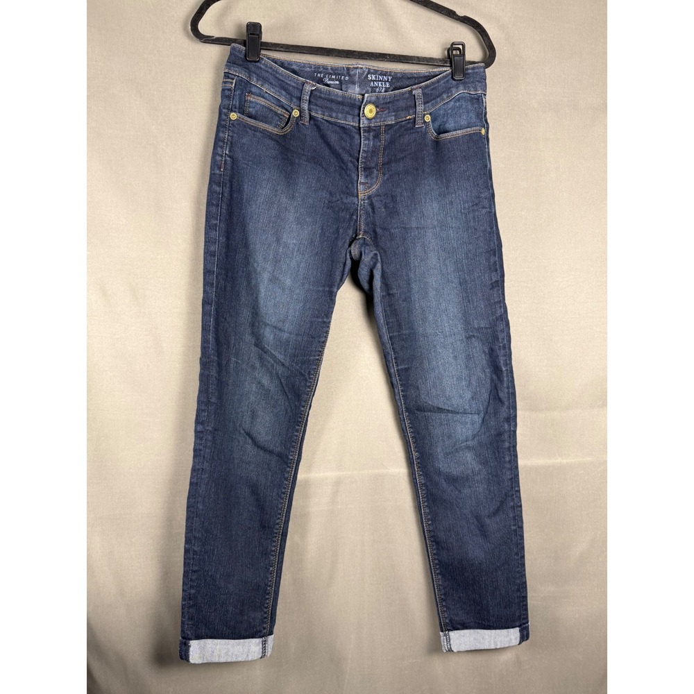 The Limited Skinny Ankle 678 Jeans Women 6 Dark Indigo Cuffed Stretch Denim